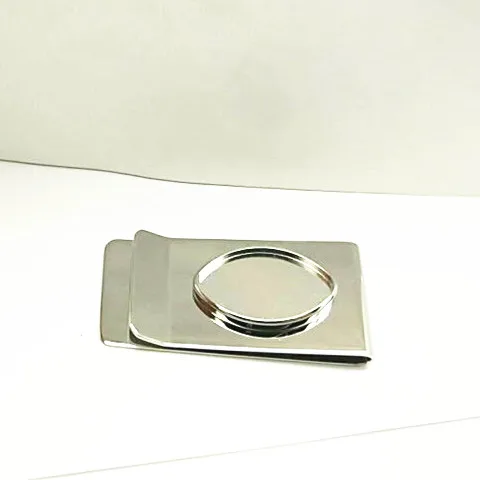 Custom Design Coin Bezel Pocket Cash Clip Blank Stainless Steel Metal Money Clip With Coin Holder.jpg