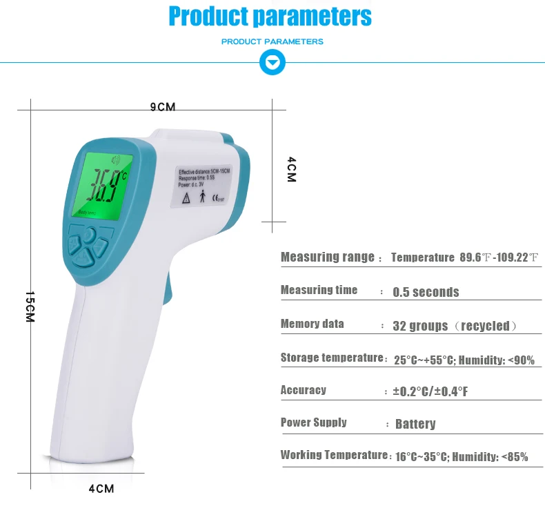SZKIA Best price non contact medical infrared forehead digital meat baby thermometer