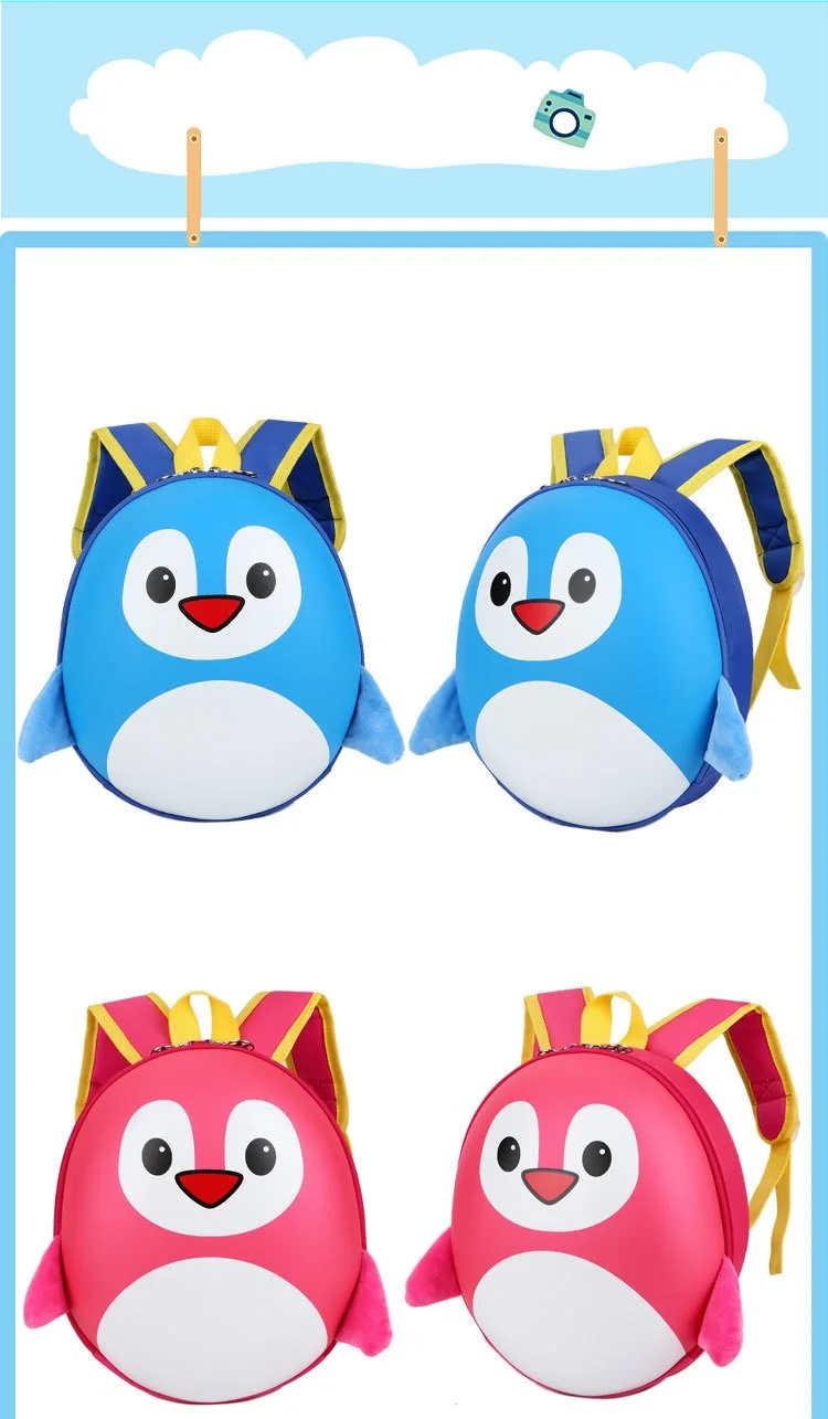 3D cartoon penguin backpack kids cartoon backpack nylon+EVA backpack bag for children