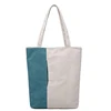 China factory wholesale custom logo stocks contrast color women fashion canvas shopping shoulder bag