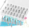 Trade Assurance Cake Tools Decorating Supplies Set Baking Kit with 42Icing Tips, 3 Coupler, 2 Silicone Bag 10 Disposable Bags