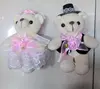 15cm pink dress couple teddy bear