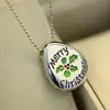 YH021 Yiwu Huilin Jewelry Hot Selling Merry Christmas New Year teardrop shape statement necklace