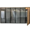 Office glass partition wall with double glass Aluminium blinds inside for Office space separation