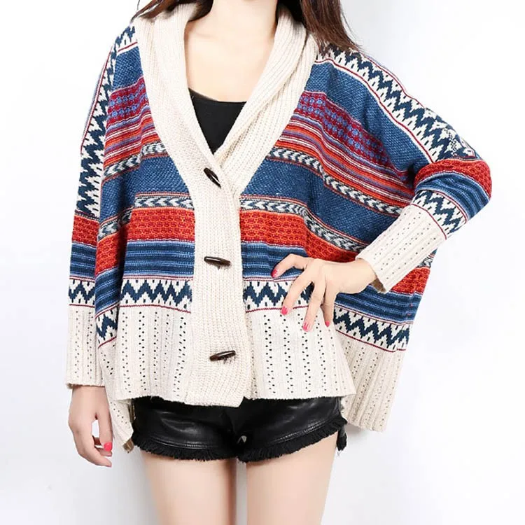 Western style Knit Sweater Women's Cardigan Winter Sweater