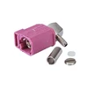 Fakra female Jack right angle crimp connector Key Code H Violet
