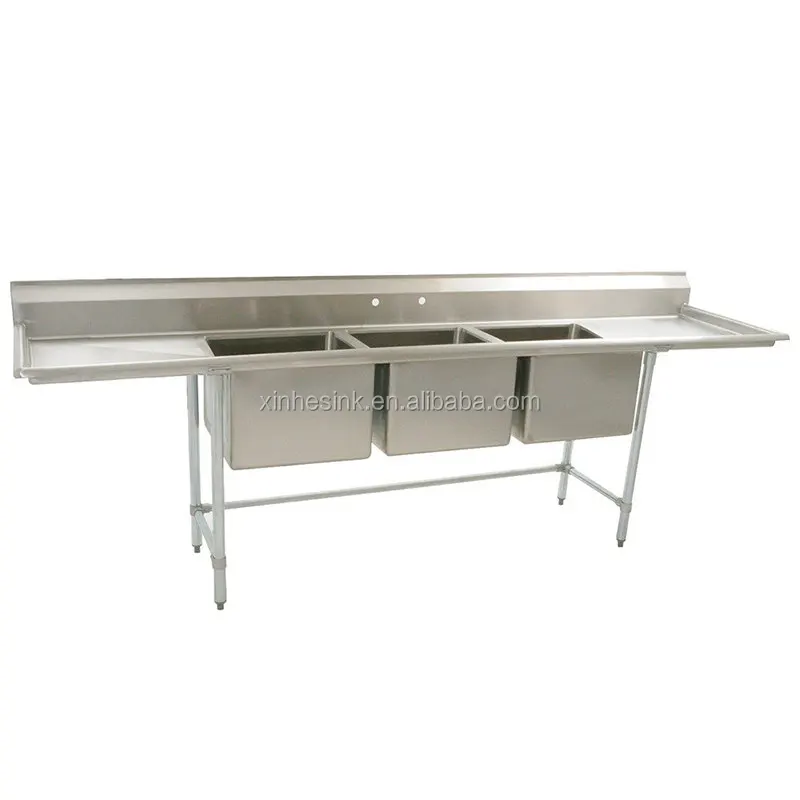 Independiente De Acero Inoxidable Comercial 3 Tres Compartimento Lavabo