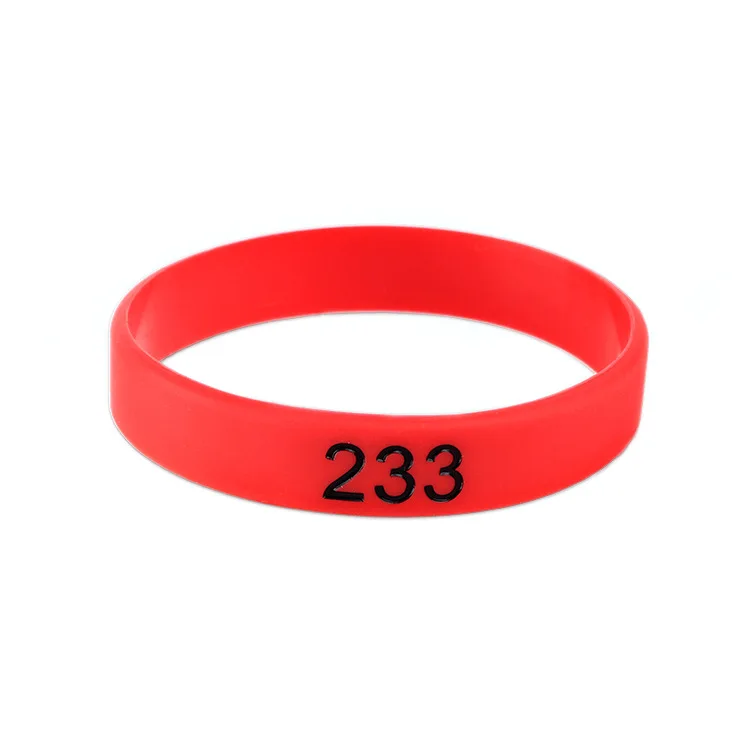 Customized Engraved Silicone Bracelet Series Number Rubber Wrist Bands