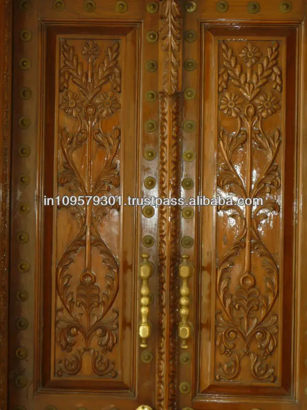 Solid Teak Wood Enterance Door With Hand Carving Buy Hand