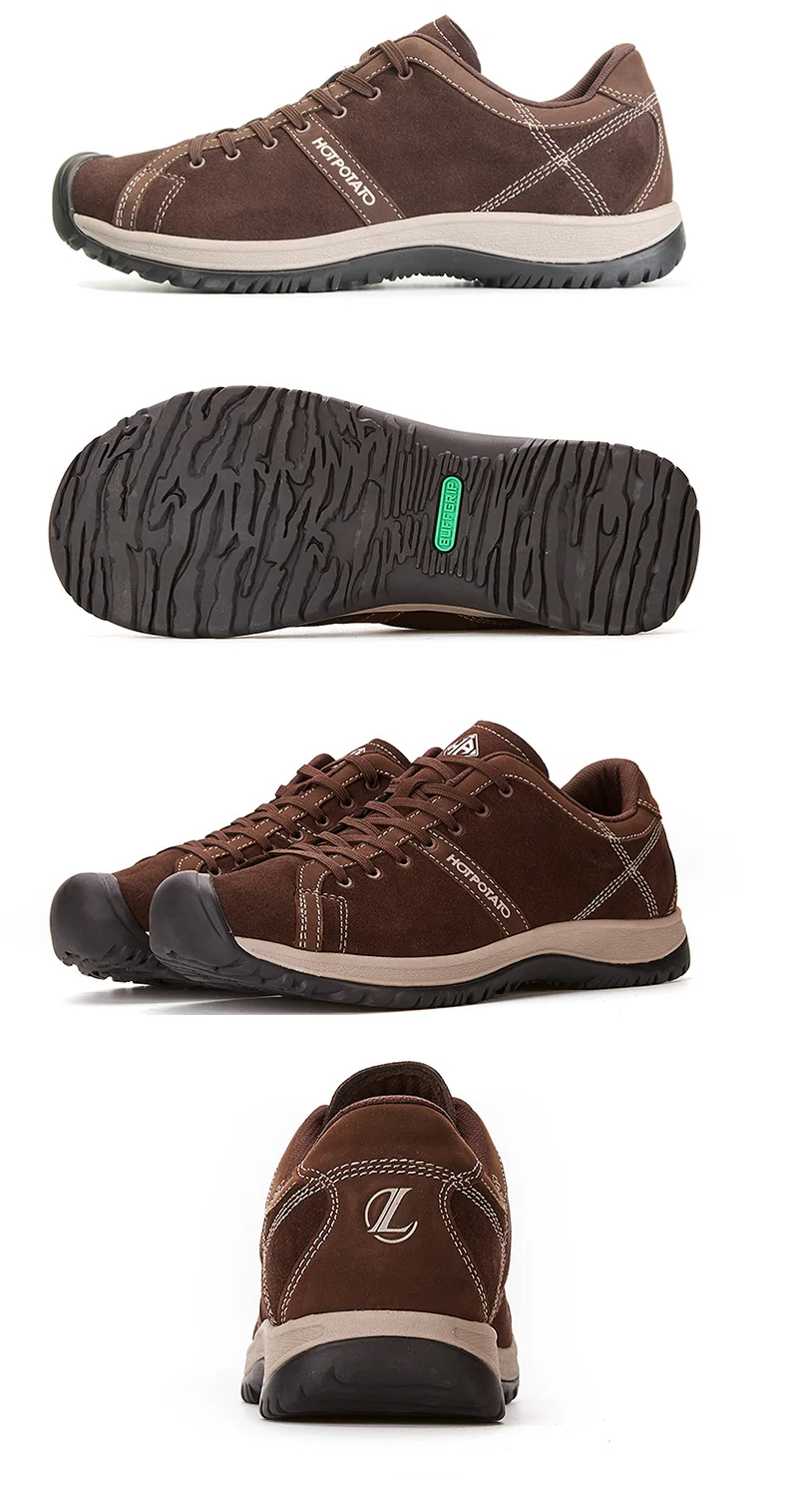 Elegant Suede Leisure Leather Shoes Protective Toe Hiking Sneakers Men