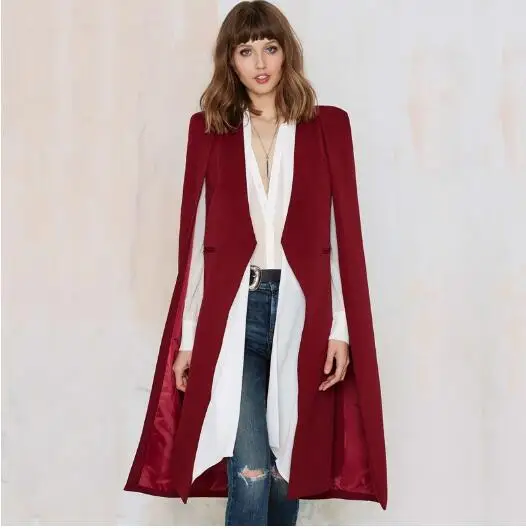 Women Casual Open Front Cape Cloak Trench Duster Coat Longline Cardigan Suit Coat