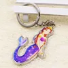 High quality eiffel tower keychain with hooks for key chain Mermaid key ring