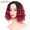 Aisi Hair Cheap Synthetic Afro Curly Wavy Bob Wig New Style Short Ombre Red Wigs For Black Women Heat Resistant Fiber