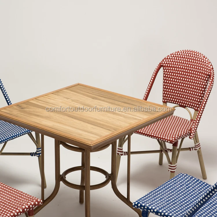 Synthetic Rattan Restaurant Dining Furniture With Faux Bamboo Finish