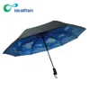 3 Fold Umbrella Automatic Windproof Blue Sky Travel Umbrella