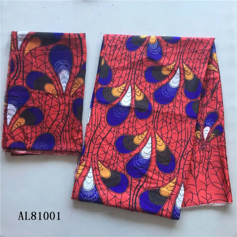 
AL81001 2018 New design silk fabric printed fabric nigerian design soft 4yard audel fabric +2yard chiffon for dress 