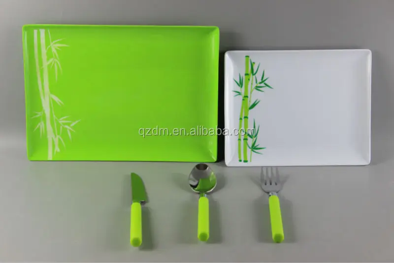 Quanzhou Melamine Dessert Plate And Cutlery Set