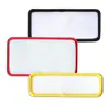 Custom design merrow border white embroidered blank patch