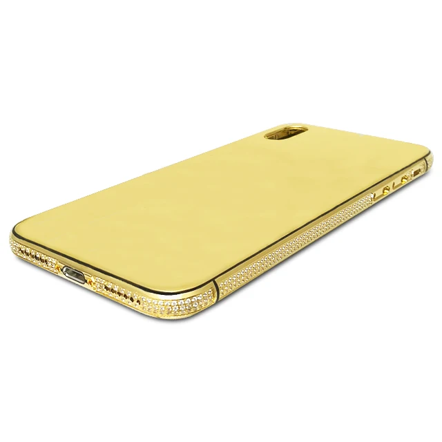 New item 24K real gold plating diamond housing for iPhone,for iphone gold housing