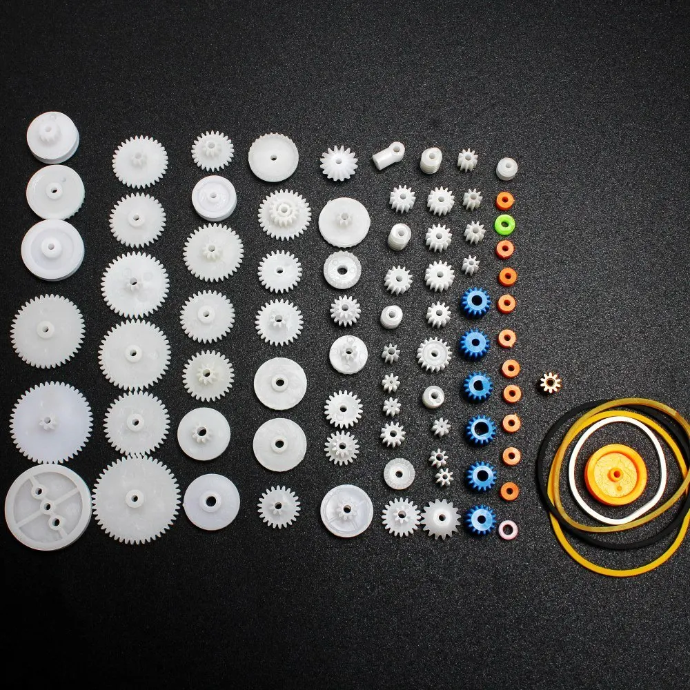 DIKAVS Motor Gears Plastic Gear Shaft Rack Reduction Worm Gear Sets for Toy Diy Robot(80pcs)