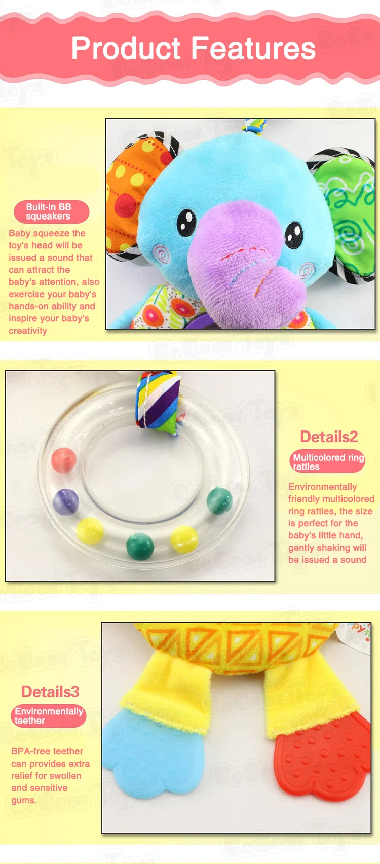 Romote Cama Colgante del Pesebre del Beb/é Juguetes De Peluche Espiral Animal Juguete Juguetes Beb/é Cochecito De Ni/ño De Teether