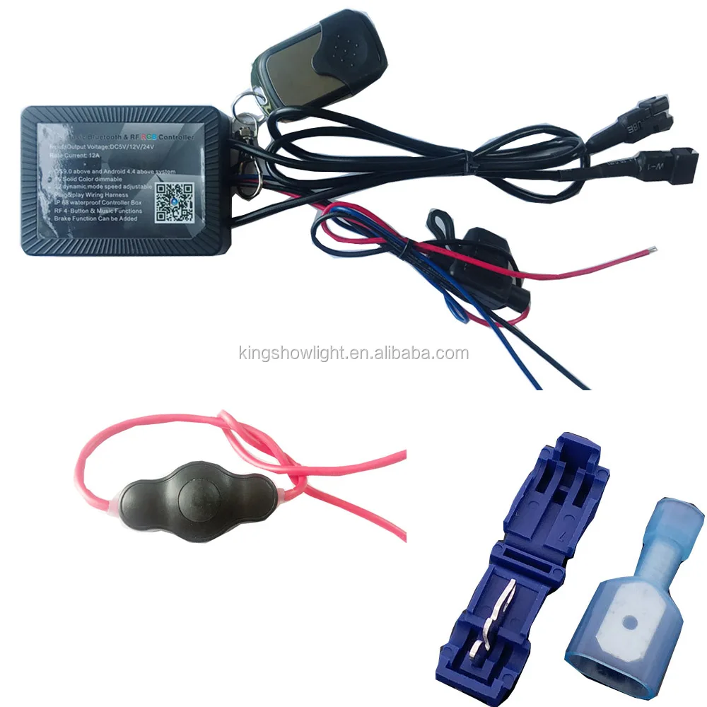 12V Waterproof RGB LED Motorcycle app Music Lights Kit