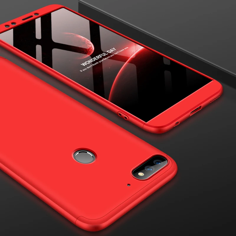 2018 hot sell 360 cover Removable 3in1 Hard PC Shield Back Cover Case for Huawei honor 7C phone cases