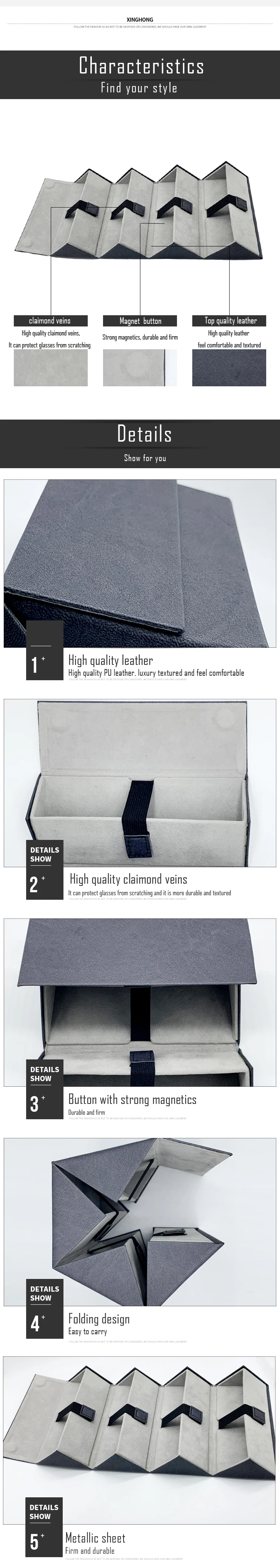 2019 fashion leather handmade custom eyeglasses organizer sunglasses organizer custom logo