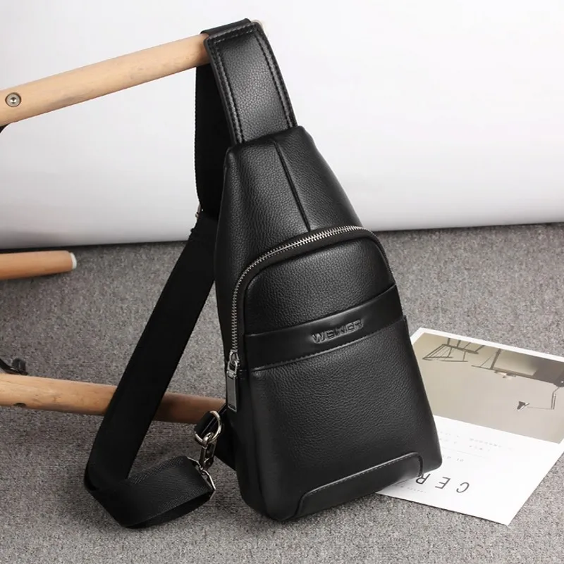 Sac /à Poitrine Homme Casual Mode PU Cuir R/étro Sacoche /à Bandouli/ère daffaire Voyage Randonn/ée Sport Sacs bandouli/ère Marron-1