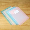 Customized a4 size hardcover fancy clear transparent pp l shape file folder plastic l shape folders with business card holder