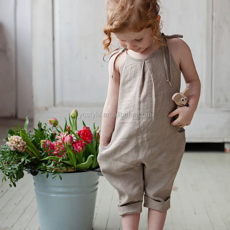 girls linen overalls