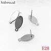 discount price healthful stainless steel leave leaf earring stud with pin