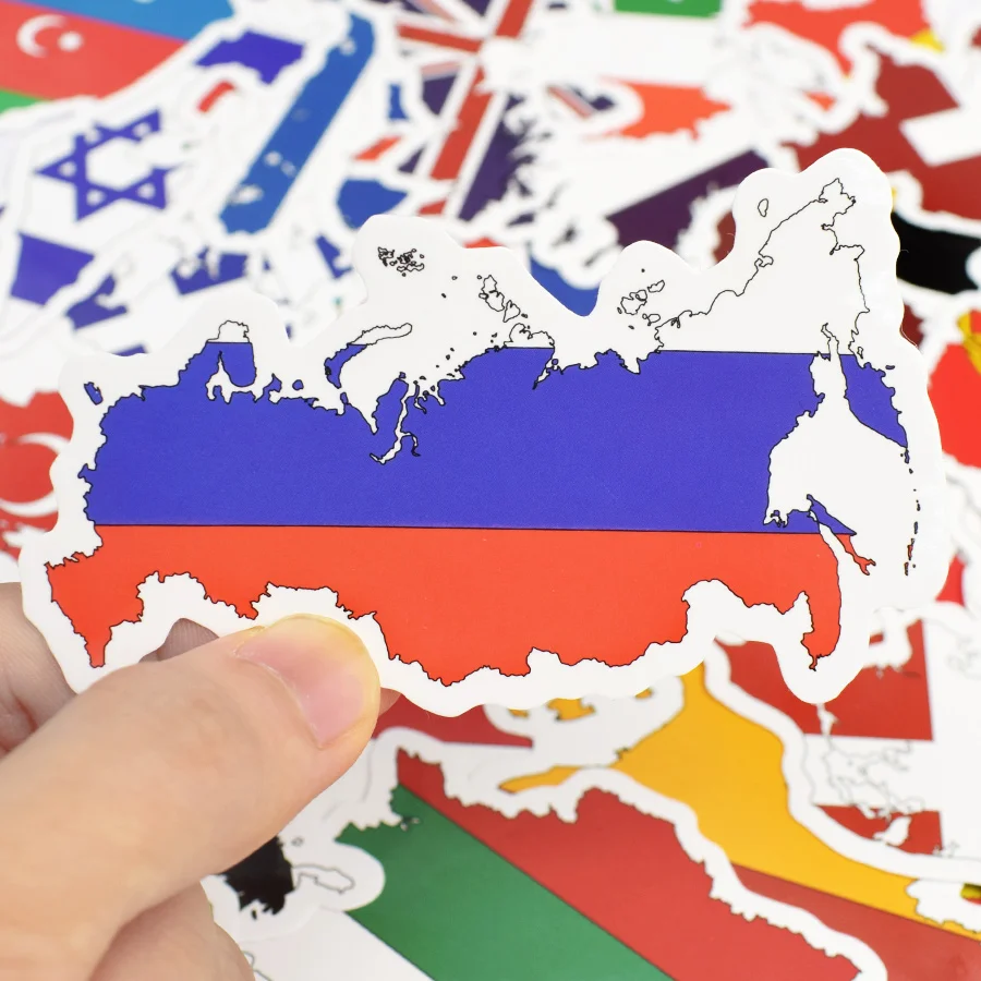 50Pcs National flags stickers DIY scrapbook suitcase laptop country map stickYN 