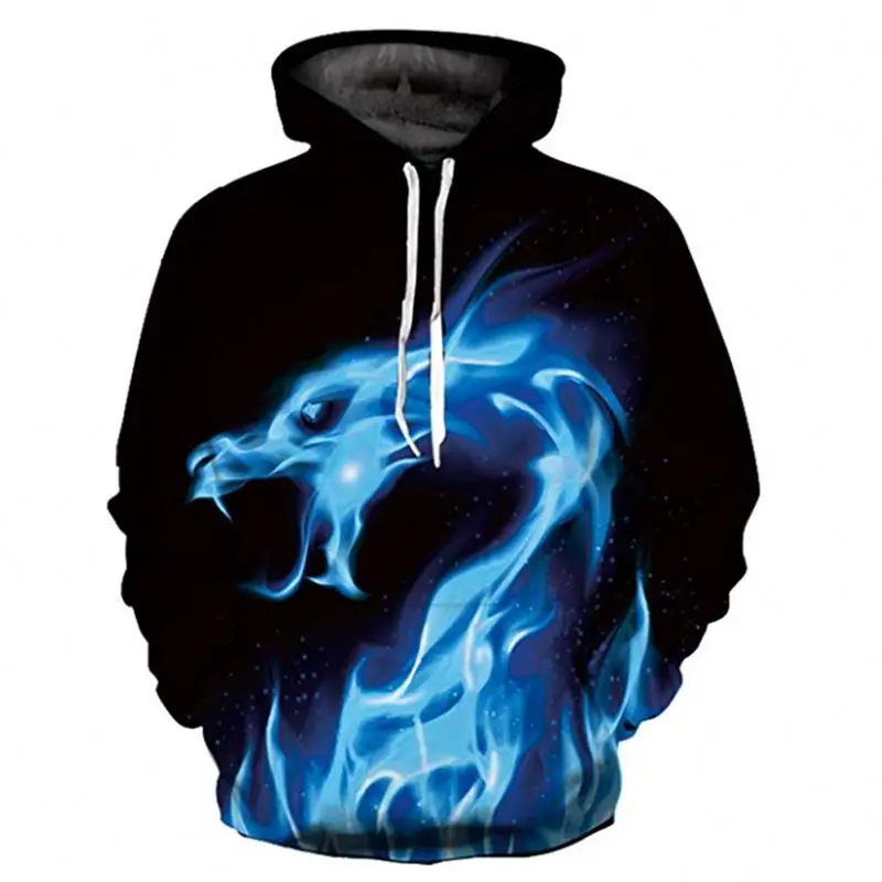 Custom Logo 3d Printed Hoodie Anime Oversize Pullover Washed Polyester ...