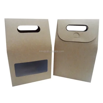 Plain Brown Kraft Paper Gift Bags With Handles And Rectangle Window For Wring Pouch Bag Clear Flat Handle Plain Brown Kraft Paper Gift Bags With Handles And Rectangle Window For Wring Pouch Bag Clear Flat Handle
