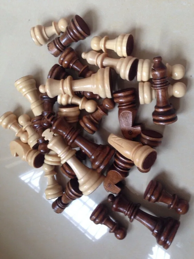 Custom Wooden Game Pieces 32pcs/set Wood Chessmen With 3 In. King Buy