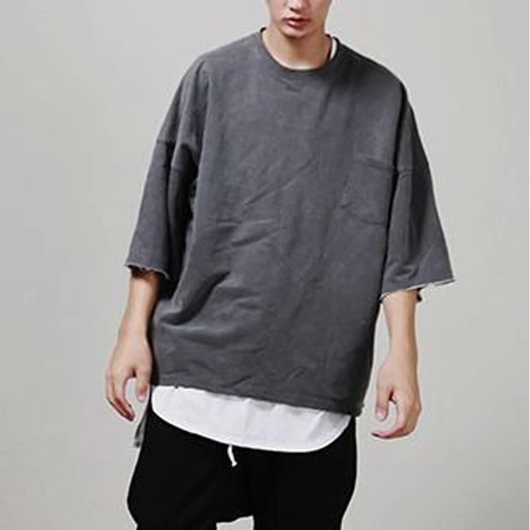 Custom Drop Shoulder T-shirt Oversized Blank Mens Cotton T Shirt - Buy ...