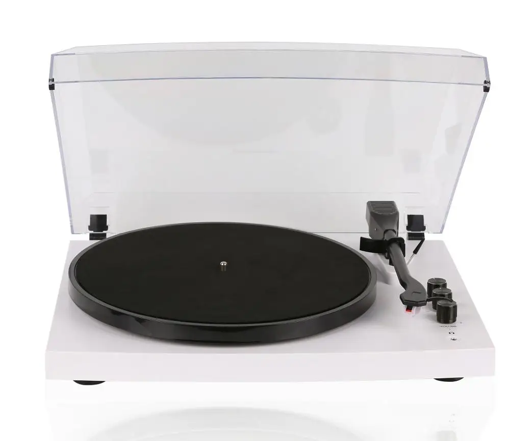 
Wireless Turntable Hi-Fi System with 40 Watt Bookshelf Speakers, Vinyl Record Player with Ruby Cartridge White Piano Finish 