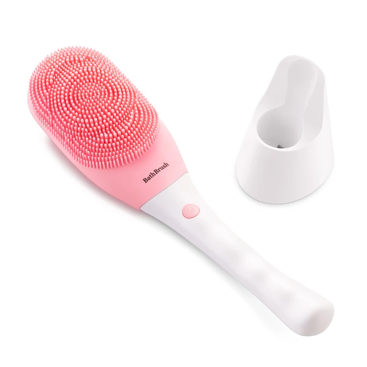 Rechargeable Waterproof Vibration Electric Silicone Shower Brush With