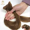 Customized no glue harmless 100% hand tied virgin indian remy hair weft
