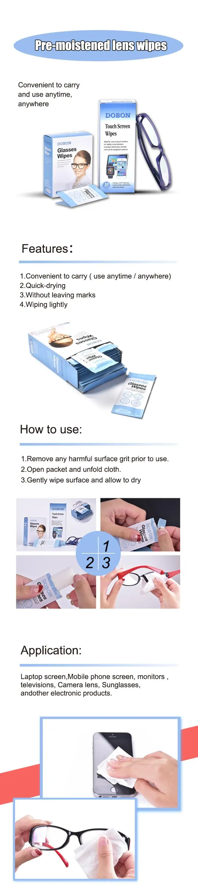 Premoistened Lens Wipes Eye Glasses Cleaning Wet Wipes Buy Pre