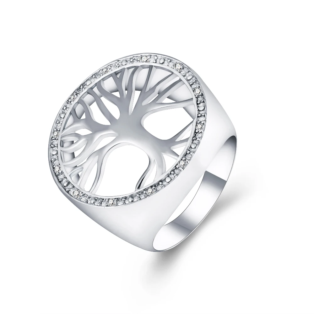 Custom Tree Ring Sterling Silver 925 Rhodium Plated Jewellery Cubic ...
