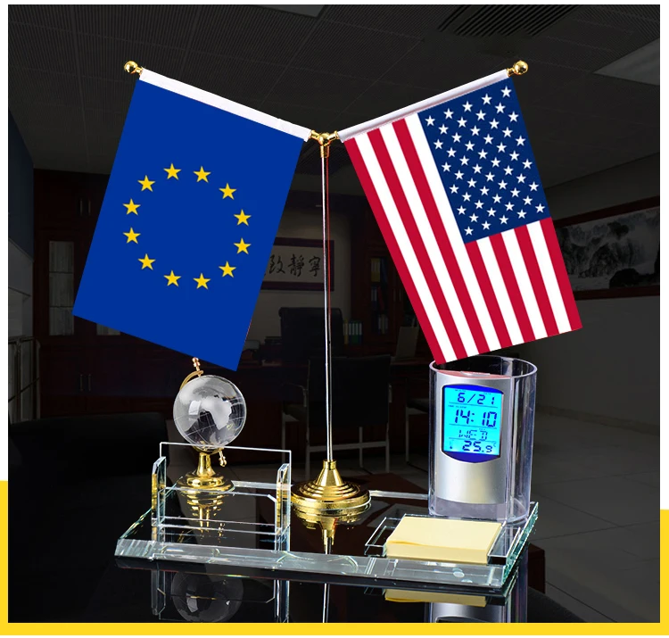 Multifunctional K9 Crystal Electronic Clock Thermometer Four In One