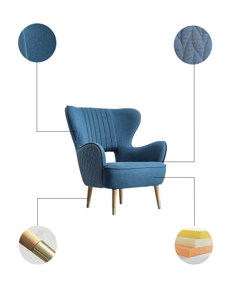 The Luxury Armrest Fabric Living Room Chair