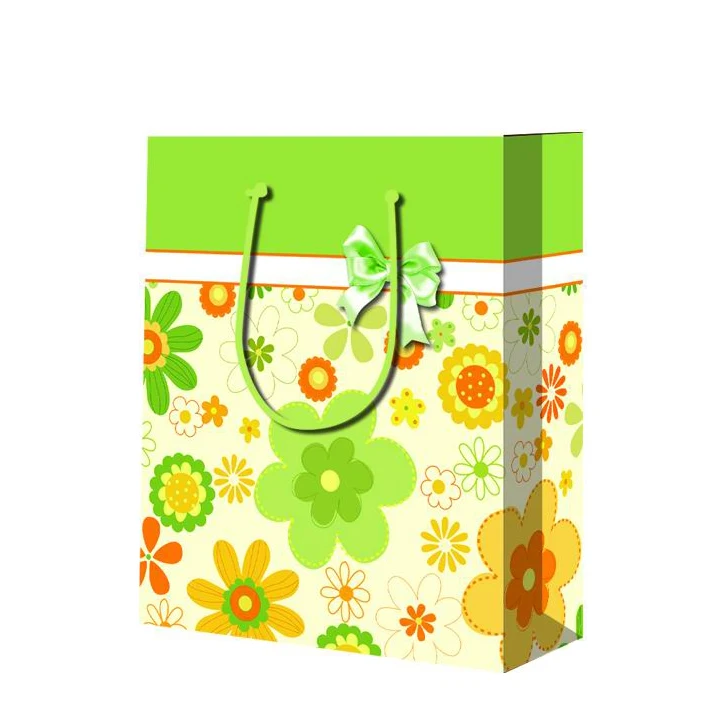 Eco Friendly Decorative Customized Logo Printed Kraft Paper Gift Bags For Christmas