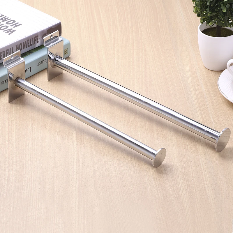 Fast delivery circular pipe metal bra hanger hanging slat board plate slatwall hooks for bra clothes showing