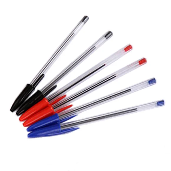 Factory Wholesale Cheapest Simple Red Blue Black Plastic Ballpoint Pen