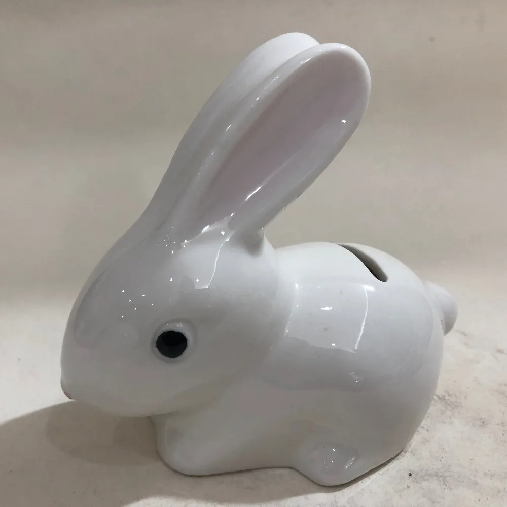 Nonobjective Rabbit Money Box,Ceramic Bunny Coin Bank