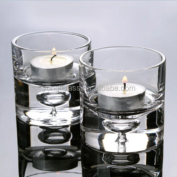2017 high quality hot selling candle holder glass, mini glass candle cup, cheap round glass candle holder for Christmas gift