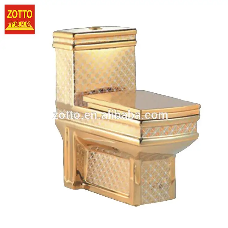 Marque céramique carré p s piège sanitaire en céramique couleur dorée toilette or wc toilettes en or